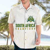 South Africa Cricket Champion Custom Hawaiian Shirt Gold Proteas - All White - Wonder Print Shop