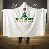 South Africa Cricket Champion Hooded Blanket Gold Proteas - All White - Wonder Print Shop