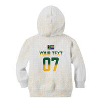 South Africa Cricket Champion Custom Kid Hoodie Gold Proteas - All White - Wonder Print Shop