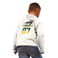 South Africa Cricket Champion Custom Kid Hoodie Gold Proteas - All White - Wonder Print Shop