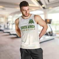 South Africa Cricket Champion Custom Men Tank Top Gold Proteas - All White - Wonder Print Shop
