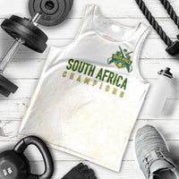 South Africa Cricket Champion Custom Men Tank Top Gold Proteas - All White - Wonder Print Shop