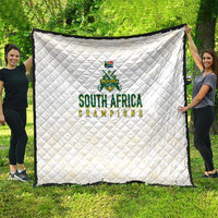 South Africa Cricket Champion Quilt Gold Proteas - All White - Wonder Print Shop
