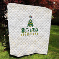 South Africa Cricket Champion Quilt Gold Proteas - All White - Wonder Print Shop