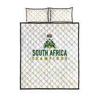 South Africa Cricket Champion Quilt Bed Set Gold Proteas - All White - Wonder Print Shop