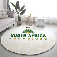 South Africa Cricket Champion Round Carpet Gold Proteas - All White - Wonder Print Shop