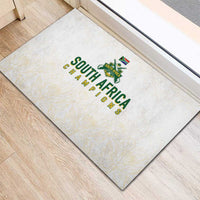 South Africa Cricket Champion Rubber Doormat Gold Proteas - All White - Wonder Print Shop