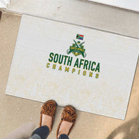South Africa Cricket Champion Rubber Doormat Gold Proteas - All White - Wonder Print Shop