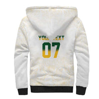 South Africa Cricket Champion Custom Sherpa Hoodie Gold Proteas - All White - Wonder Print Shop