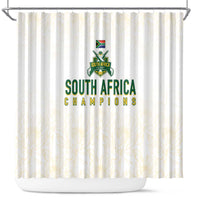 South Africa Cricket Champion Shower Curtain Gold Proteas - All White - Wonder Print Shop