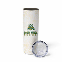 South Africa Cricket Champion Custom Skinny Tumbler Gold Proteas - All White - Wonder Print Shop
