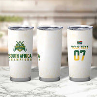 South Africa Cricket Champion Custom Tumbler Cup Gold Proteas - All White - Wonder Print Shop