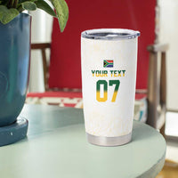 South Africa Cricket Champion Custom Tumbler Cup Gold Proteas - All White - Wonder Print Shop