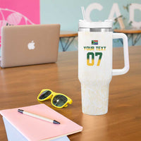 South Africa Cricket Champion Custom Tumbler With Handle Gold Proteas - All White - Wonder Print Shop