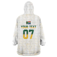 South Africa Cricket Champion Custom Wearable Blanket Hoodie Gold Proteas - All White - Wonder Print Shop