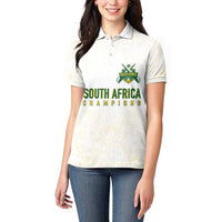 South Africa Cricket Champion Custom Women Polo Shirt Gold Proteas - All White - Wonder Print Shop