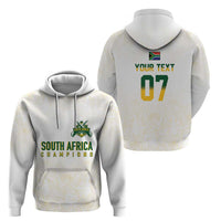South Africa Cricket Champion Custom Zip Hoodie Gold Proteas - All White - Wonder Print Shop