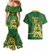 South Africa Cricket Champion Custom Couples Matching Mermaid Dress and Hawaiian Shirt Proteas Rock The World - Wonder Print Shop