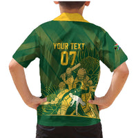 South Africa Cricket Champion Custom Family Matching Mermaid Dress and Hawaiian Shirt Proteas Rock The World - Wonder Print Shop