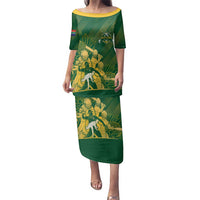 South Africa Cricket Champion Custom Family Matching Puletasi and Hawaiian Shirt Proteas Rock The World - Wonder Print Shop