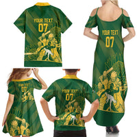 South Africa Cricket Champion Custom Family Matching Summer Maxi Dress and Hawaiian Shirt Proteas Rock The World - Wonder Print Shop