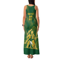 South Africa Cricket Champion Custom Family Matching Tank Maxi Dress and Hawaiian Shirt Proteas Rock The World - Wonder Print Shop