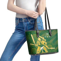 South Africa Cricket Champion Leather Tote Bag Proteas Rock The World - Wonder Print Shop