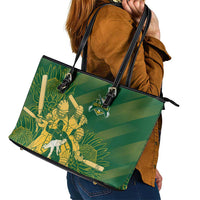South Africa Cricket Champion Leather Tote Bag Proteas Rock The World - Wonder Print Shop