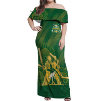 South Africa Cricket Champion Custom Off Shoulder Maxi Dress Proteas Rock The World - Wonder Print Shop