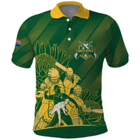 South Africa Cricket Champion Custom Polo Shirt Proteas Rock The World - Wonder Print Shop