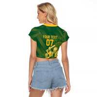 South Africa Cricket Champion Custom Raglan Cropped T Shirt Proteas Rock The World - Wonder Print Shop