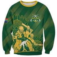 South Africa Cricket Champion Custom Sweatshirt Proteas Rock The World - Wonder Print Shop