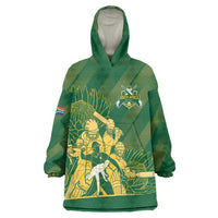 South Africa Cricket Champion Custom Wearable Blanket Hoodie Proteas Rock The World - Wonder Print Shop