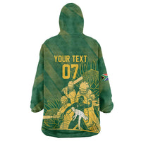 South Africa Cricket Champion Custom Wearable Blanket Hoodie Proteas Rock The World - Wonder Print Shop