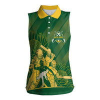 South Africa Cricket Champion Custom Women Sleeveless Polo Shirt Proteas Rock The World - Wonder Print Shop