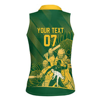 South Africa Cricket Champion Custom Women Sleeveless Polo Shirt Proteas Rock The World - Wonder Print Shop