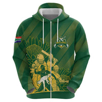 South Africa Cricket Champion Custom Zip Hoodie Proteas Rock The World - Wonder Print Shop