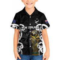 New Zealand WC2026 Custom Black Kid Hawaiian Shirt Silver Fern