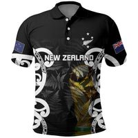 New Zealand WC2026 Custom Black Polo Shirt Silver Fern