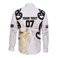 New Zealand WC2026 Custom White Long Sleeve Button Shirt Silver Fern
