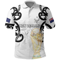 New Zealand WC2026 Custom White Polo Shirt Silver Fern