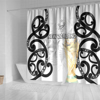 New Zealand WC2026 White Shower Curtain Silver Fern