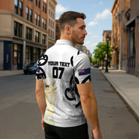 New Zealand WC2026 Custom White Zipper Polo Shirt Silver Fern