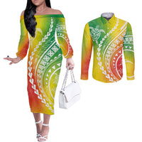 polynesian-pride-couples-matching-off-the-shoulder-long-sleeve-dress-and-long-sleeve-button-shirts-turtle-hibiscus-luxury-style-reggae