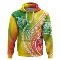 Polynesian Pride Hoodie Turtle Hibiscus Luxury Style - Reggae - Wonder Print Shop