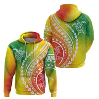 Polynesian Pride Hoodie Turtle Hibiscus Luxury Style - Reggae - Wonder Print Shop