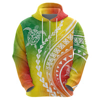 Polynesian Pride Hoodie Turtle Hibiscus Luxury Style - Reggae - Wonder Print Shop