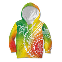 Polynesian Pride Kid Hoodie Turtle Hibiscus Luxury Style - Reggae - Wonder Print Shop