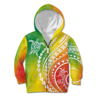 Polynesian Pride Kid Hoodie Turtle Hibiscus Luxury Style - Reggae - Wonder Print Shop