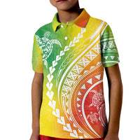 Polynesian Pride Kid Polo Shirt Turtle Hibiscus Luxury Style - Reggae - Wonder Print Shop